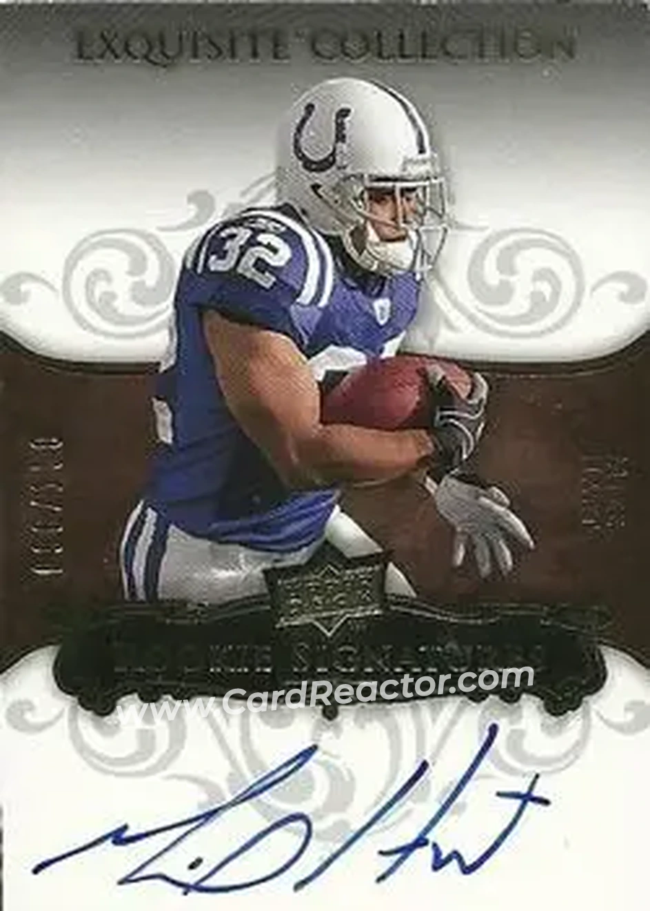 2008 Upper Deck Exquisite Collection #139 - Mike Hart - Indianapolis Colts - Front 2008 Upper Deck Exquisite Collection #139 - Mike Hart - Indianapolis Colts - Front