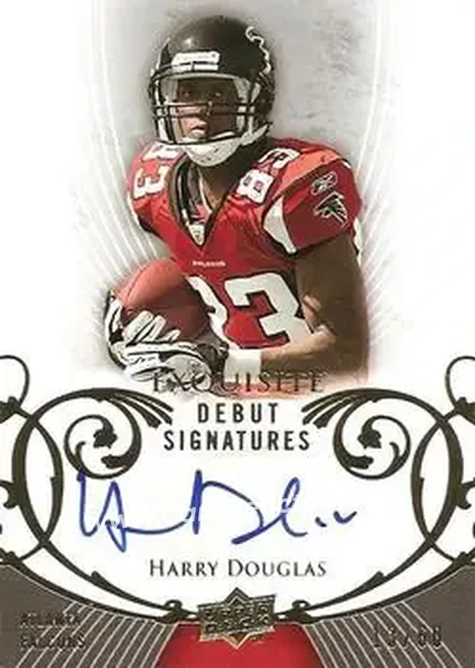 2008 Upper Deck Exquisite Collection - Debut Signatures #EGDS-HD - Harry Douglas - Atlanta Falcons - Front 2008 Upper Deck Exquisite Collection - Debut Signatures #EGDS-HD - Harry Douglas - Atlanta Falcons - Front