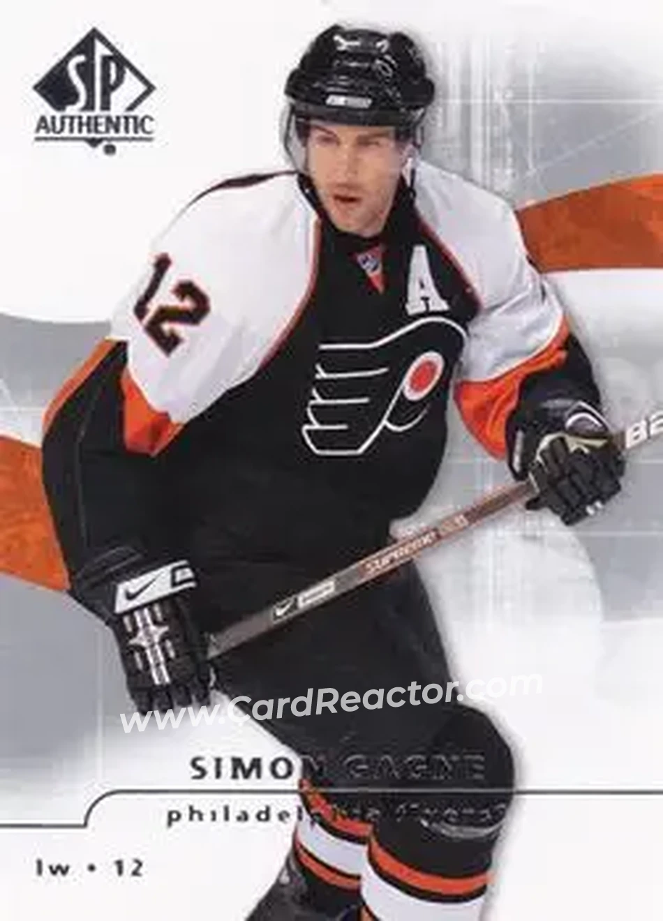 2008-09 SP Authentic #9 - Simon Gagne - Philadelphia Flyers - Front