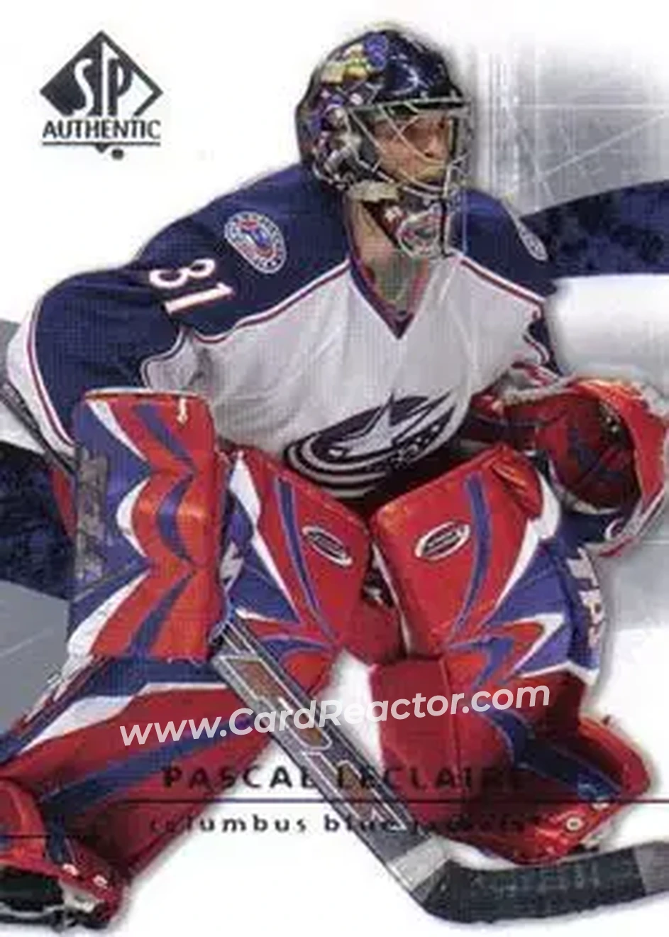 2008-09 SP Authentic #30 - Pascal Leclaire - Columbus Blue Jackets - Front 2008-09 SP Authentic #30 - Pascal Leclaire - Columbus Blue Jackets - Front