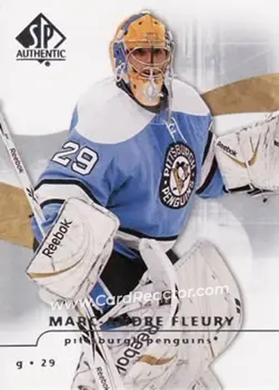 2008-09 SP Authentic #51 - Marc-Andre Fleury - Pittsburgh Penguins - Front 2008-09 SP Authentic #51 - Marc-Andre Fleury - Pittsburgh Penguins - Front