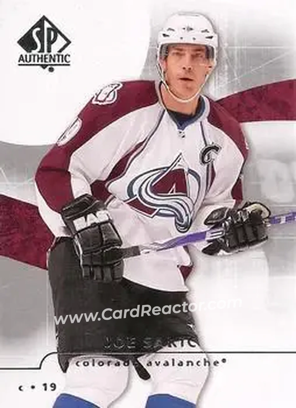 2008-09 SP Authentic #59 - Joe Sakic - Colorado Avalanche - Front 2008-09 SP Authentic #59 - Joe Sakic - Colorado Avalanche - Front