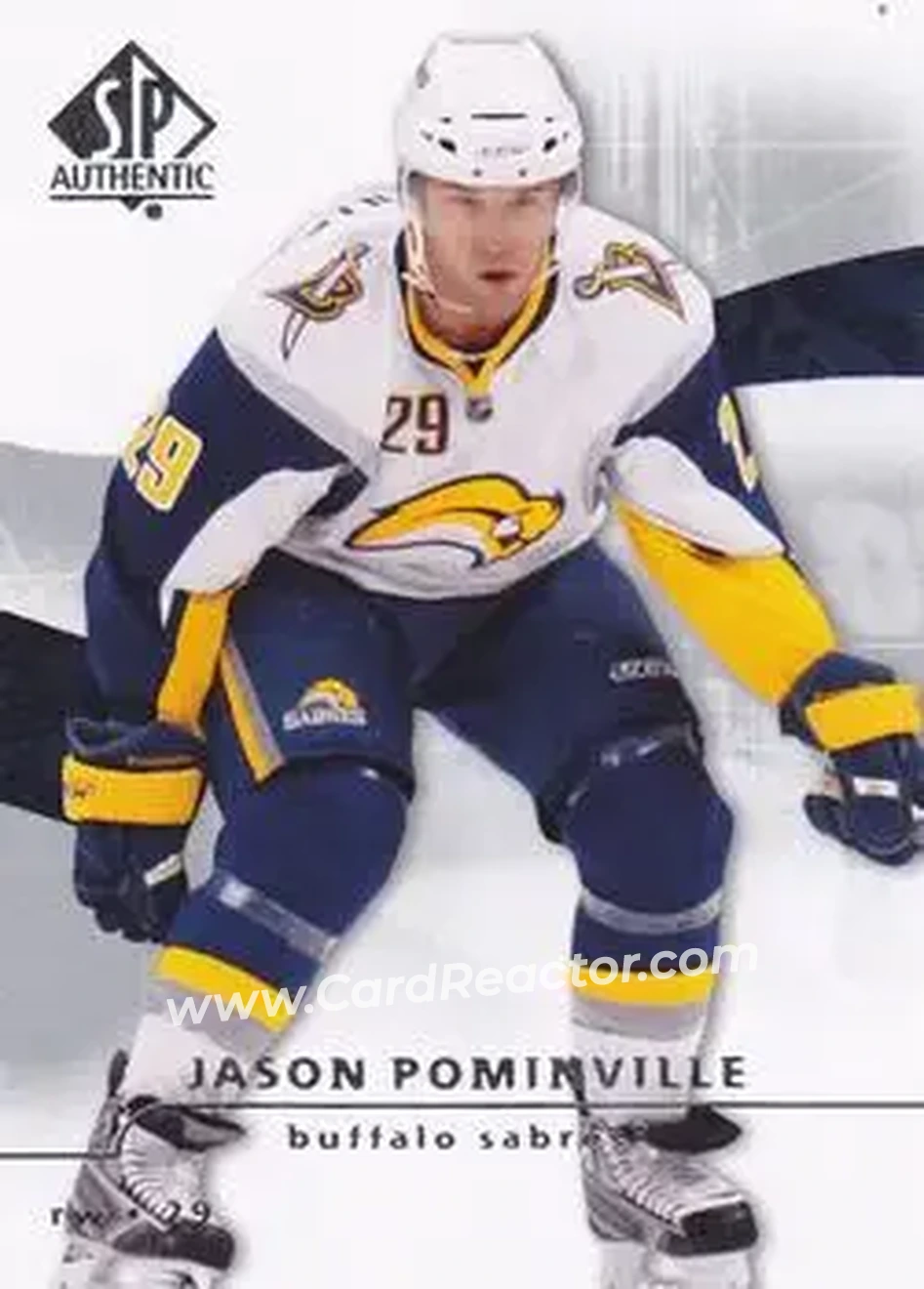 2008-09 SP Authentic #62 - Jason Pominville - Buffalo Sabres - Front 2008-09 SP Authentic #62 - Jason Pominville - Buffalo Sabres - Front