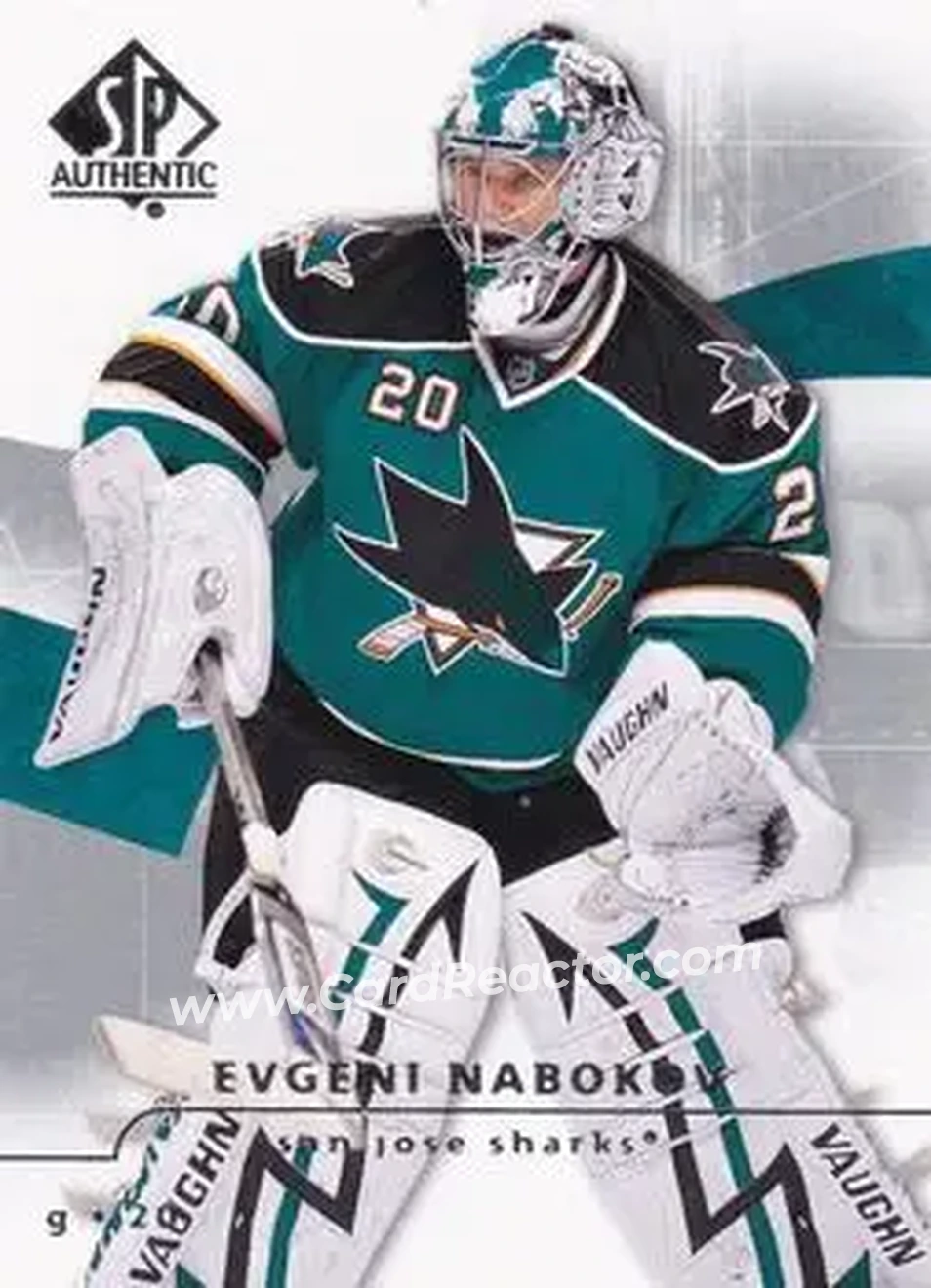 2008-09 SP Authentic #72 - Evgeni Nabokov - San Jose Sharks - Front