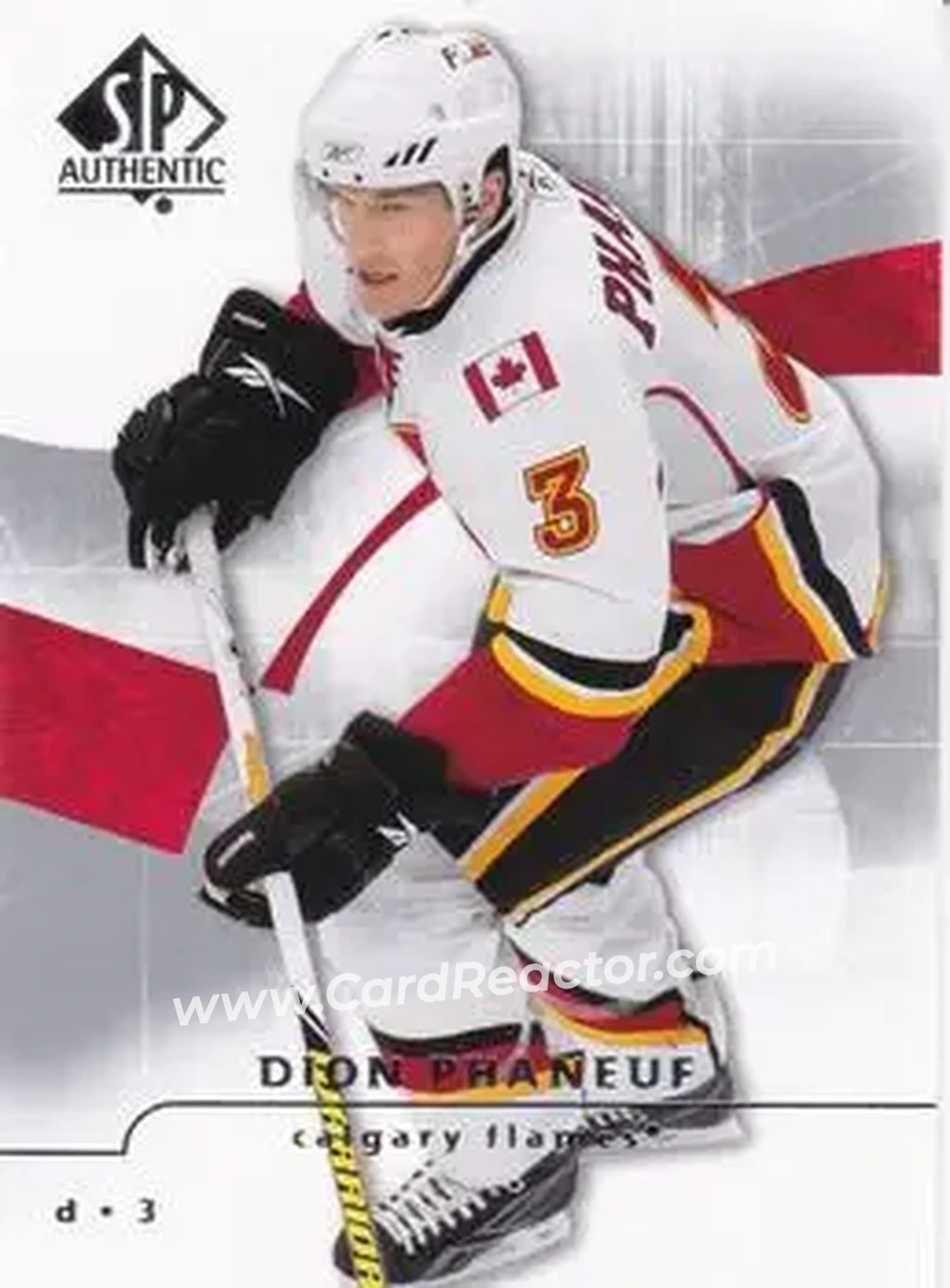 2008-09 SP Authentic #75 - Dion Phaneuf - Calgary Flames - Front 2008-09 SP Authentic #75 - Dion Phaneuf - Calgary Flames - Front