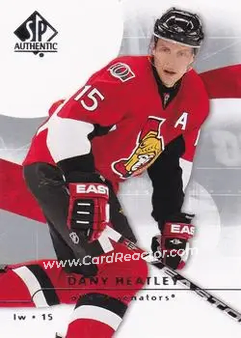 2008-09 SP Authentic #77 - Dany Heatley - Ottawa Senators - Front 2008-09 SP Authentic #77 - Dany Heatley - Ottawa Senators - Front