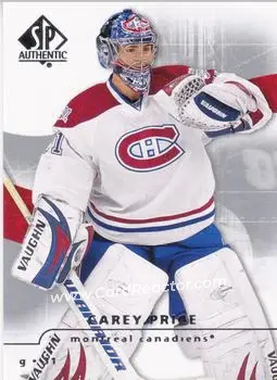 2008-09 SP Authentic #87 - Carey Price - Montreal Canadiens - Front 2008-09 SP Authentic #87 - Carey Price - Montreal Canadiens - Front