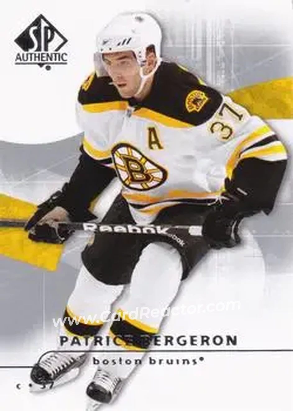 2008-09 SP Authentic #93 - Patrice Bergeron - Boston Bruins - Front