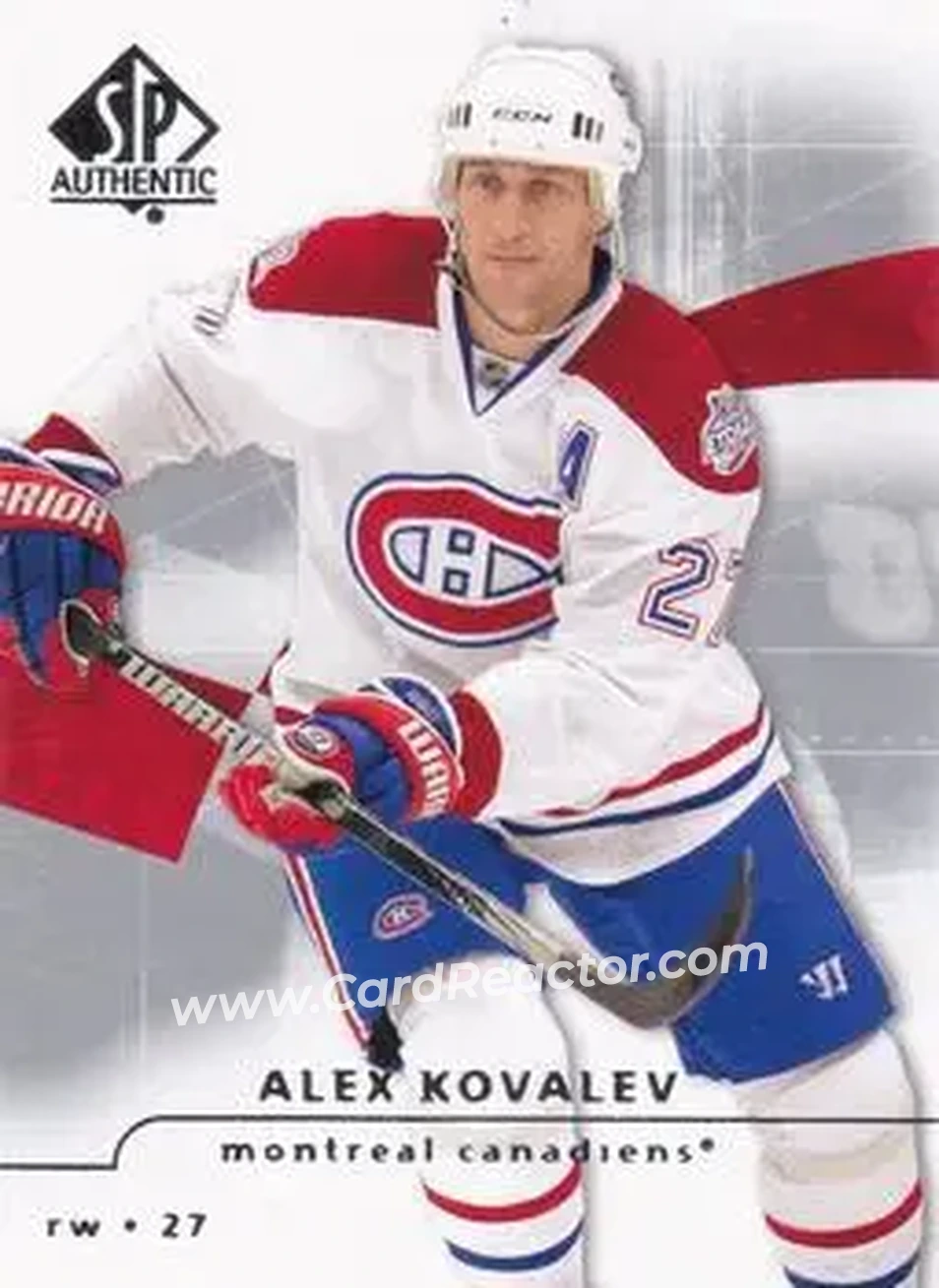 2008-09 SP Authentic #99 - Alexei Kovalev - Montreal Canadiens - Front