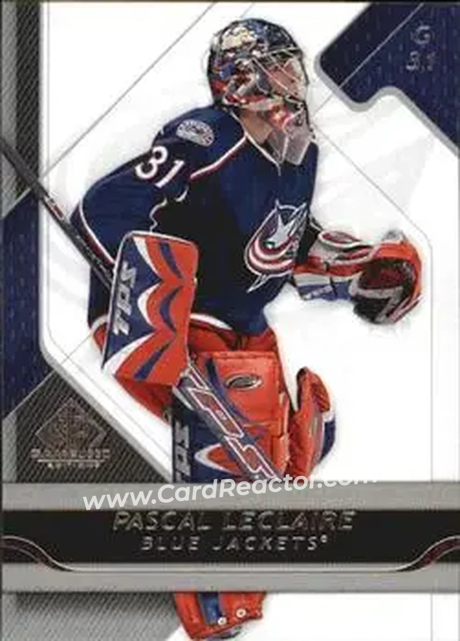 2008-09 SP Game Used #31 - Pascal Leclaire - Columbus Blue Jackets - Front