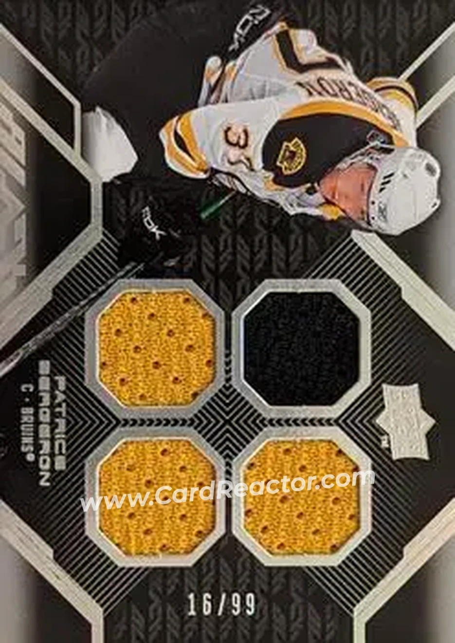 2008-09 UD Black #36 - Patrice Bergeron - Boston Bruins - Front