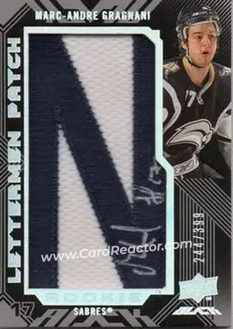 2008-09 UD Black #57 - Marc-Andre Gragnani - Buffalo Sabres - Front