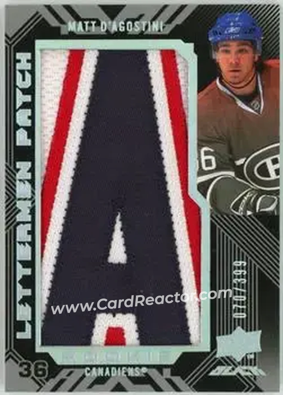 2008-09 UD Black #68 - Matt D'Agostini - Montreal Canadiens - Front
