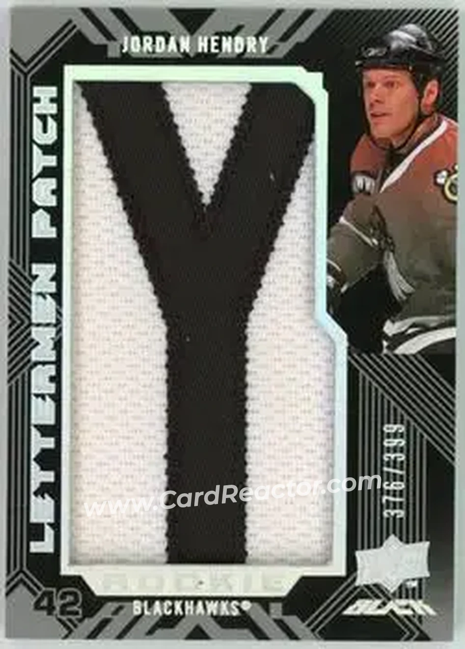 2008-09 UD Black #81 - Jordan Hendry - Chicago Blackhawks - Front 2008-09 UD Black #81 - Jordan Hendry - Chicago Blackhawks - Front