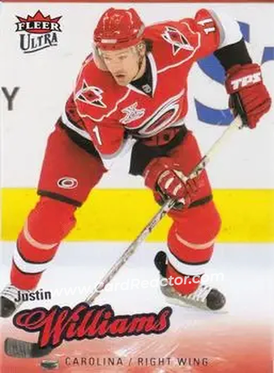 2008-09 Ultra #24 - Justin Williams - Carolina Hurricanes - Front