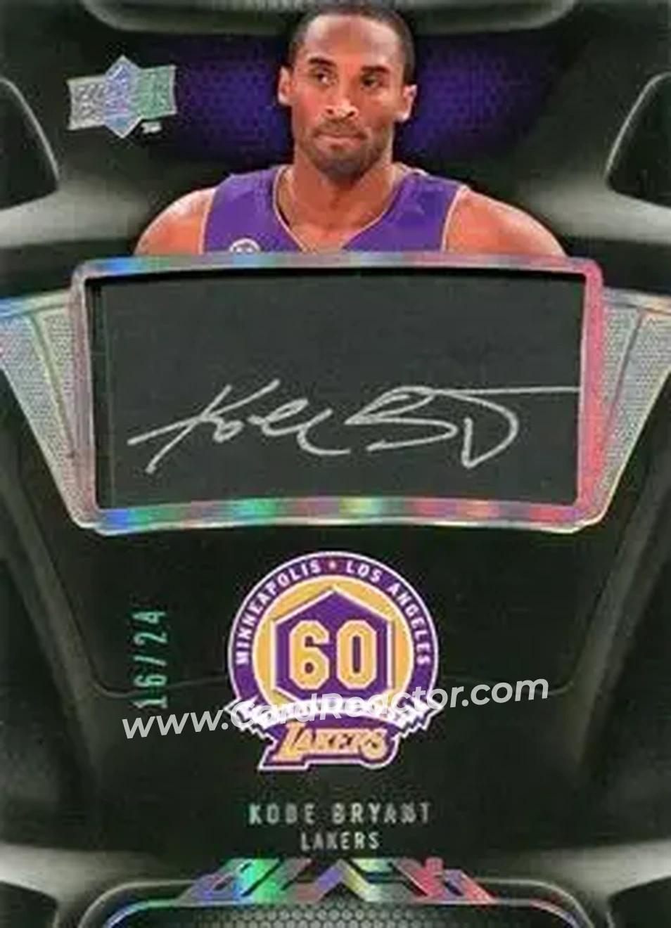 2008-09 UD Black - Commemorative Logo Autographs #C-KB - Kobe Bryant - Los Angeles Lakers - Front
