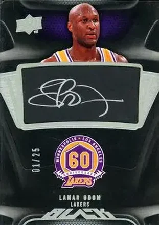 2008-09 UD Black - Commemorative Logo Autographs #C-LO - Lamar Odom - Los Angeles Lakers