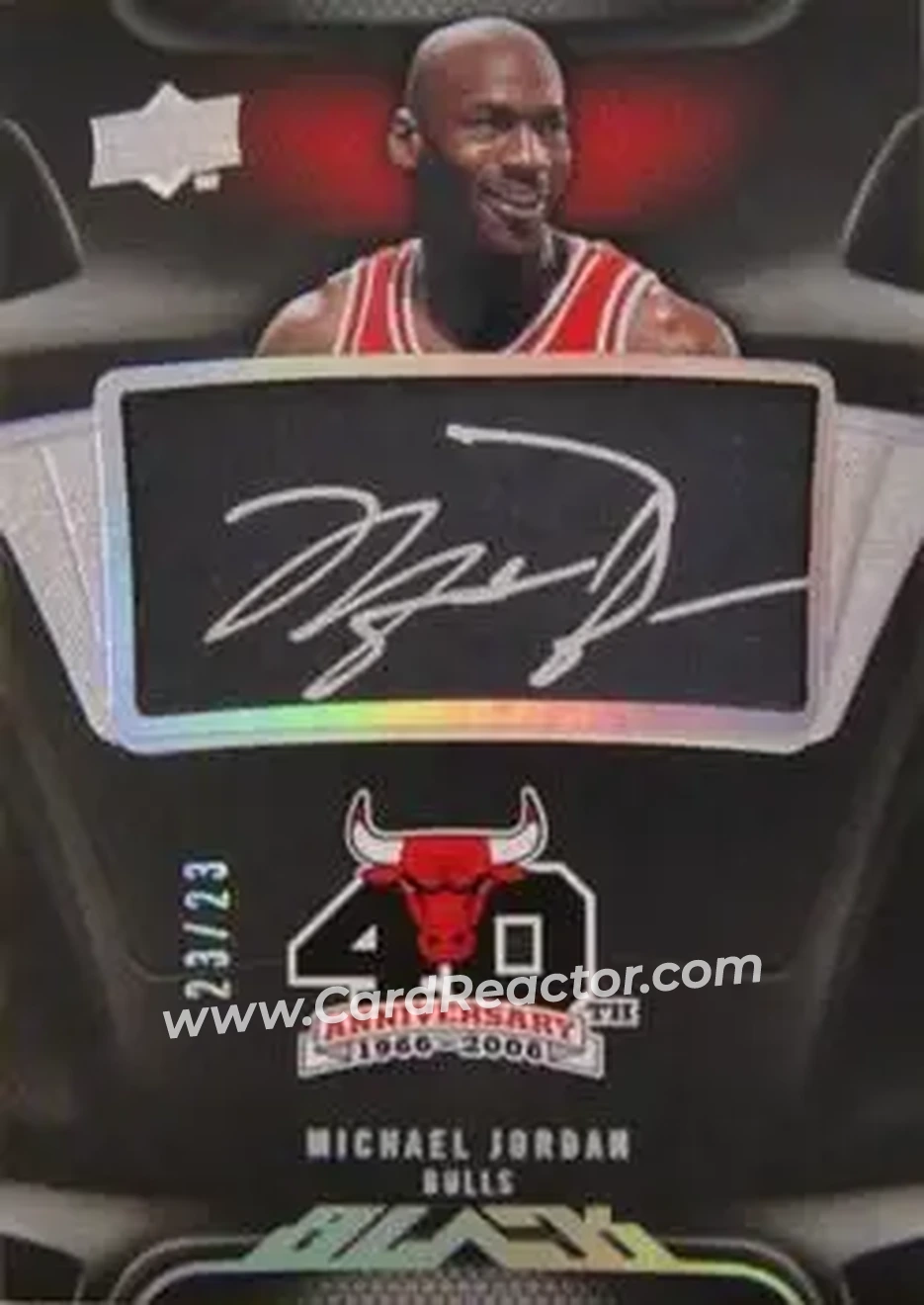 2008-09 UD Black - Commemorative Logo Autographs #C-MI - Michael Jordan - Chicago Bulls - Front