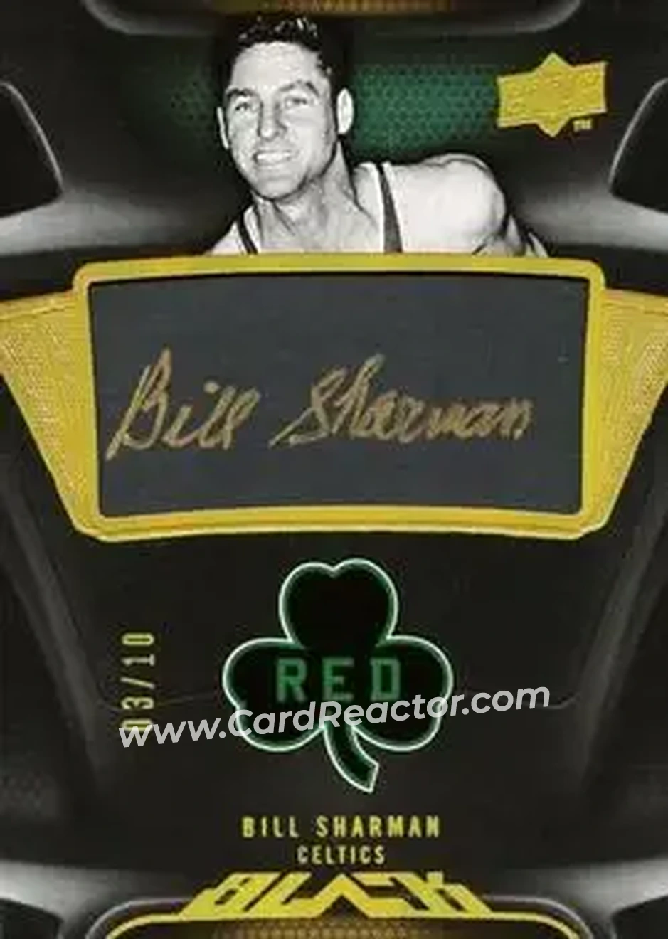 2008-09 UD Black - Commemorative Logo Autographs Gold #C-BS - Bill Sharman - Boston Celtics - Front