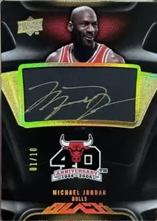 2008-09 UD Black - Commemorative Logo Autographs Gold #C-JO - Michael Jordan - Chicago Bulls