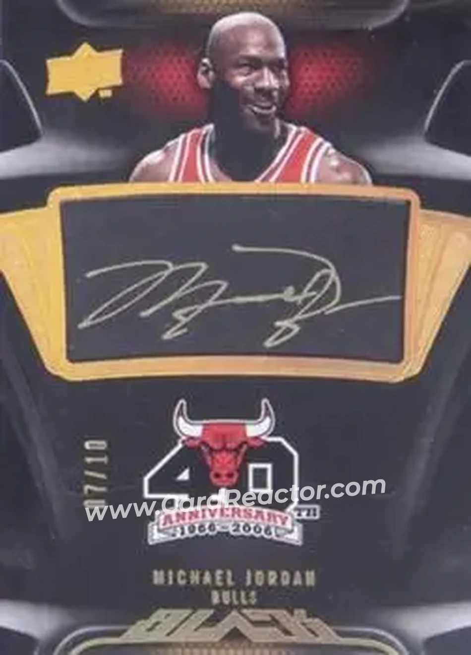 2008-09 UD Black - Commemorative Logo Autographs Gold #C-MI - Michael Jordan - Chicago Bulls - Front