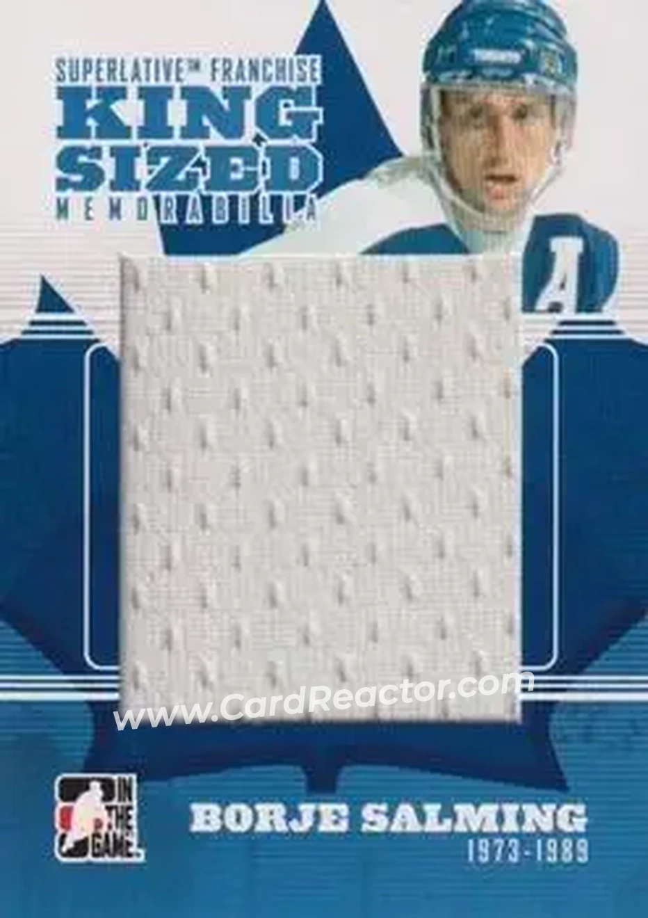 2008-09 In The Game Superlative Franchise - King-Sized Memorabilia #KM-01 - Borje Salming - Toronto Maple Leafs - Front