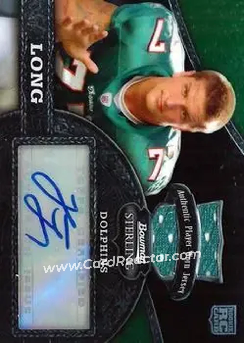 2008 Bowman Sterling - Black Refractors #142b - Jake Long - Miami Dolphins - Front 2008 Bowman Sterling - Black Refractors #142b - Jake Long - Miami Dolphins - Front