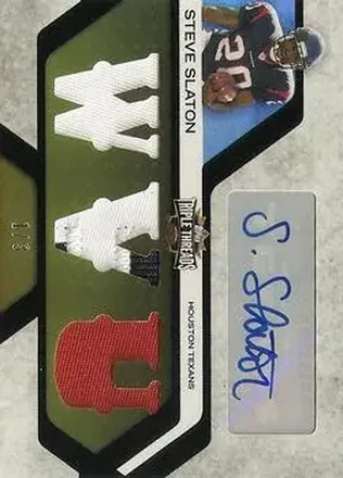 2008 Topps Triple Threads - Autographed Relic Gold #TTRA-65 - Steve Slaton - Houston Texans