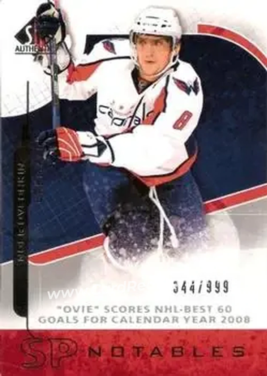 2008-09 SP Authentic #101 - Alex Ovechkin - Washington Capitals - Front
