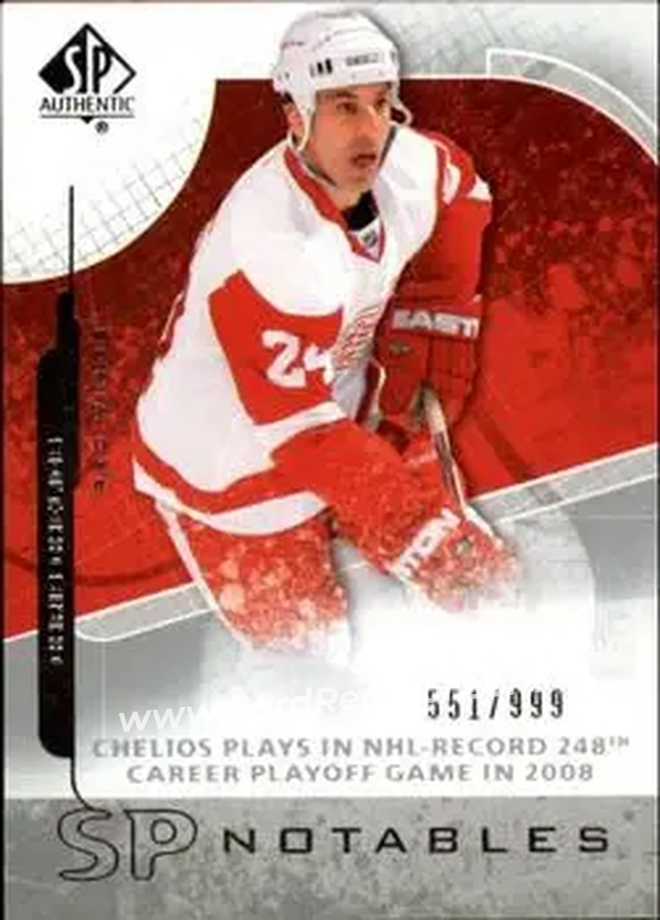 2008-09 SP Authentic #108 - Chris Chelios - Detroit Red Wings - Front