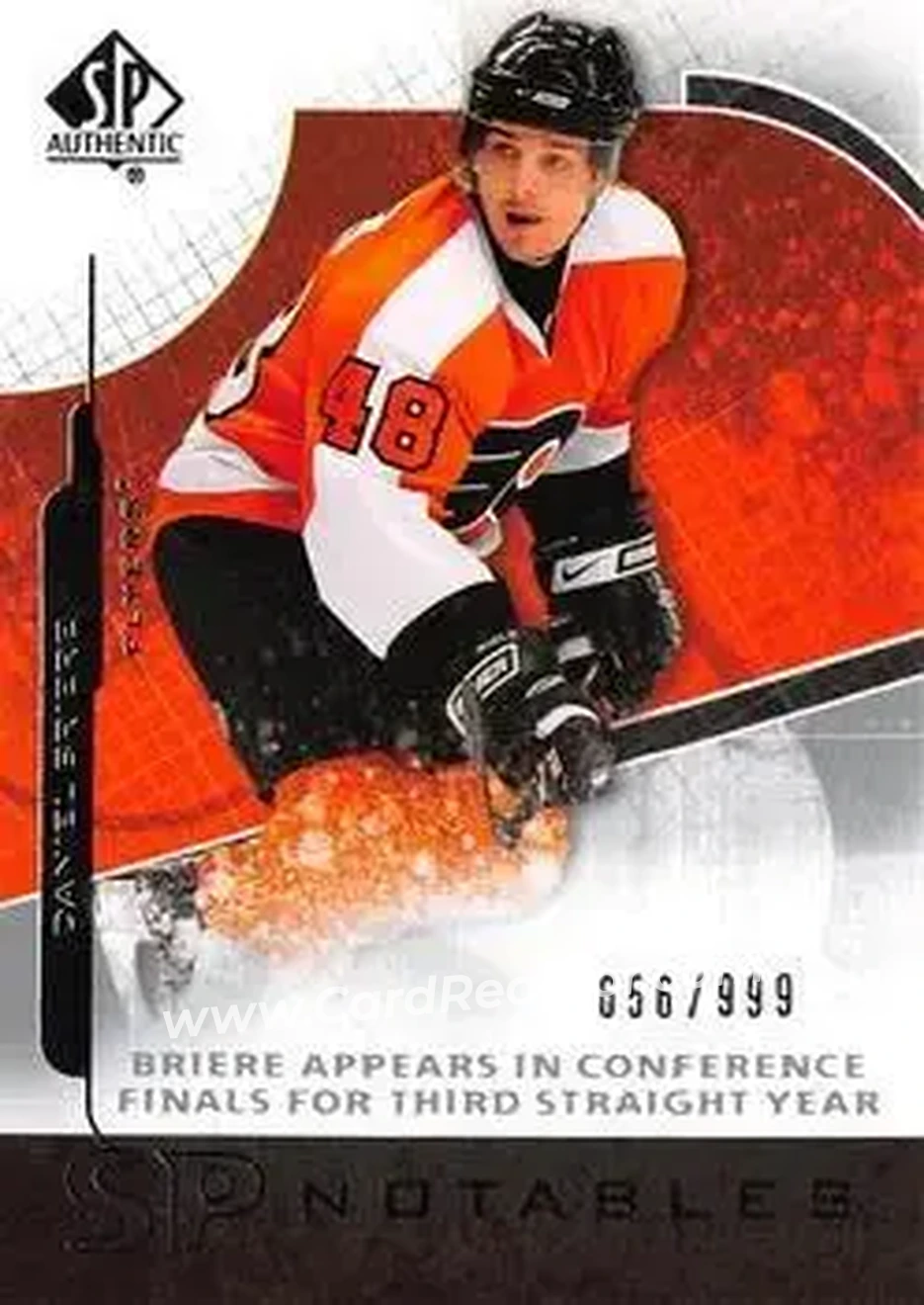 2008-09 SP Authentic #109 - Daniel Briere - Philadelphia Flyers - Front