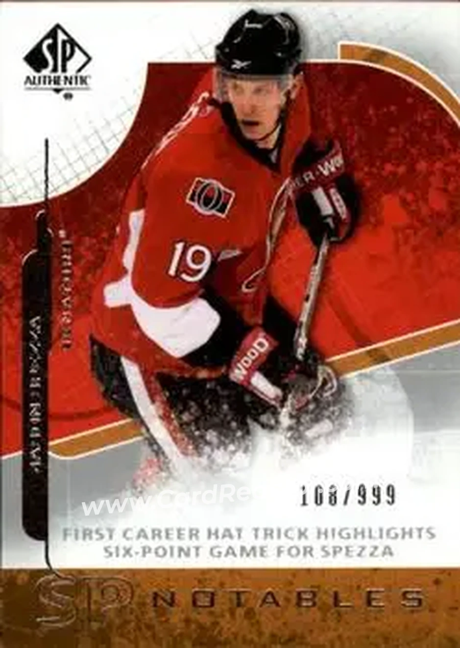 2008-09 SP Authentic #119 - Jason Spezza - Ottawa Senators - Front