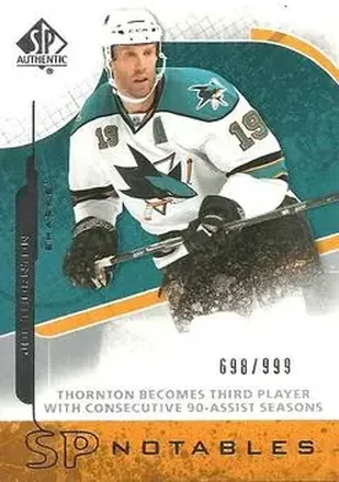 2008-09 SP Authentic #122 - Joe Thornton - San Jose Sharks
