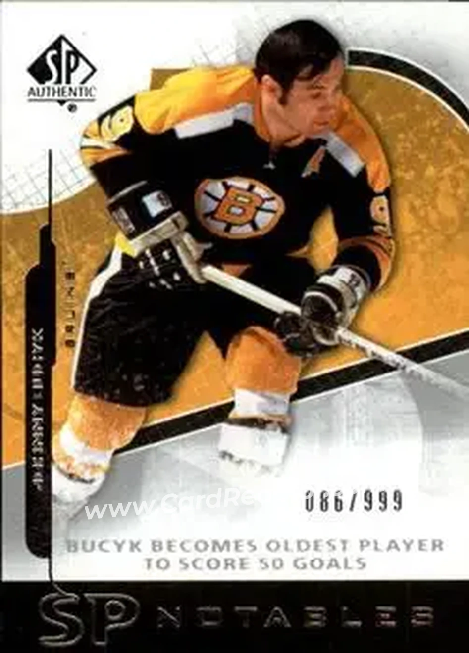 2008-09 SP Authentic #123 - Johnny Bucyk - Boston Bruins - Front