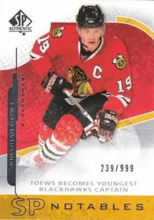 2008-09 SP Authentic #124 - Jonathan Toews - Chicago Blackhawks