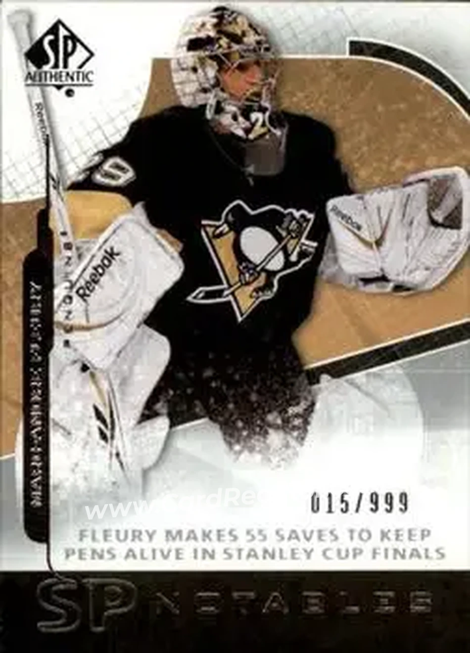 2008-09 SP Authentic #126 - Marc-Andre Fleury - Pittsburgh Penguins - Front 2008-09 SP Authentic #126 - Marc-Andre Fleury - Pittsburgh Penguins - Front