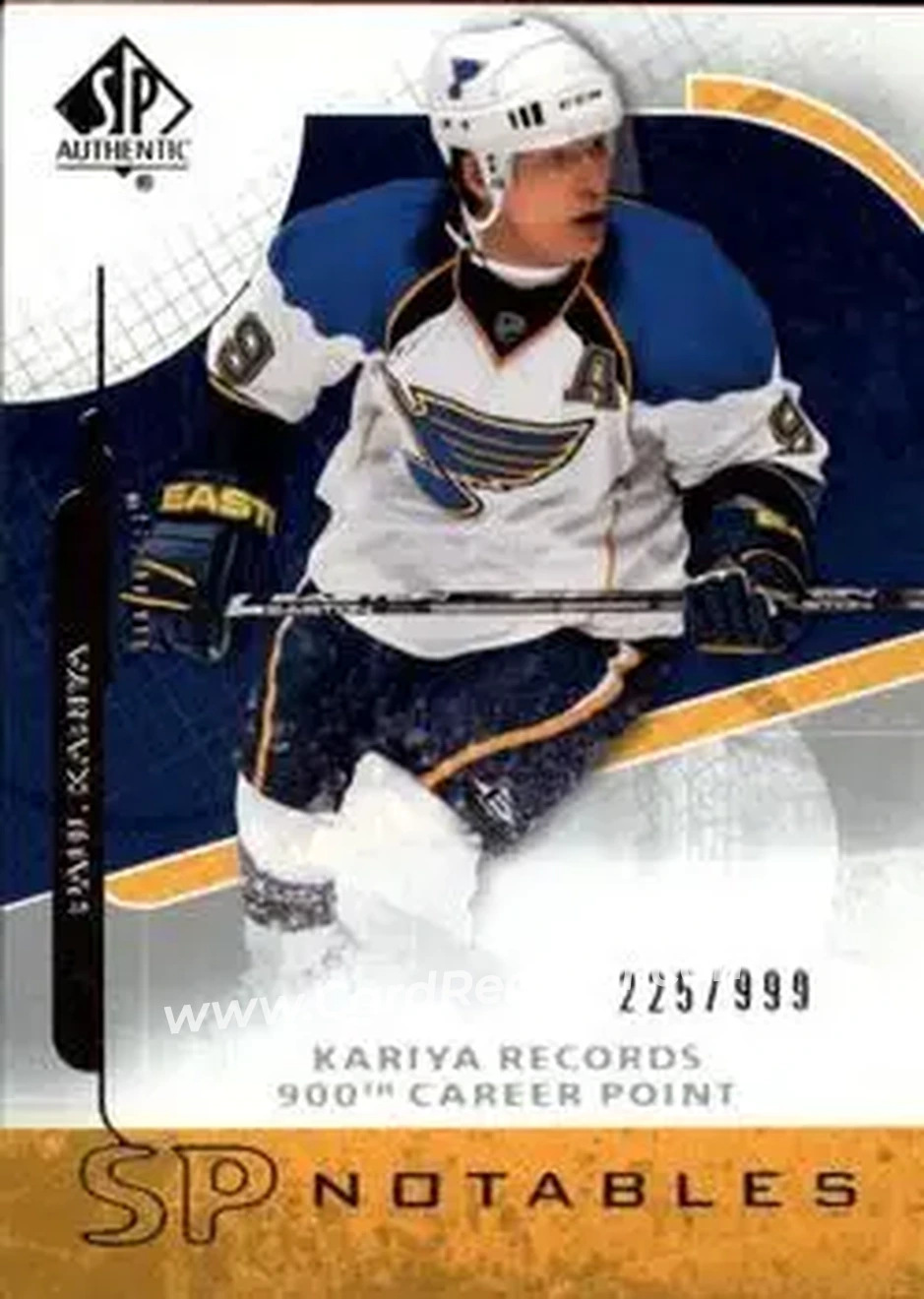 2008-09 SP Authentic #137 - Paul Kariya - St. Louis Blues - Front