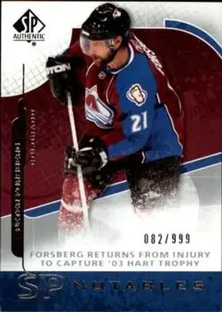 2008-09 SP Authentic #138 - Peter Forsberg - Colorado Avalanche