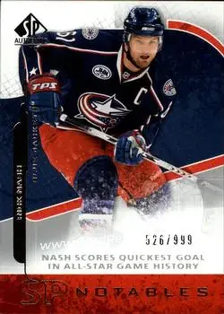 2008-09 SP Authentic #142 - Rick Nash - Columbus Blue Jackets - Front