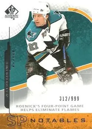 2008-09 SP Authentic #143 - Jeremy Roenick - San Jose Sharks