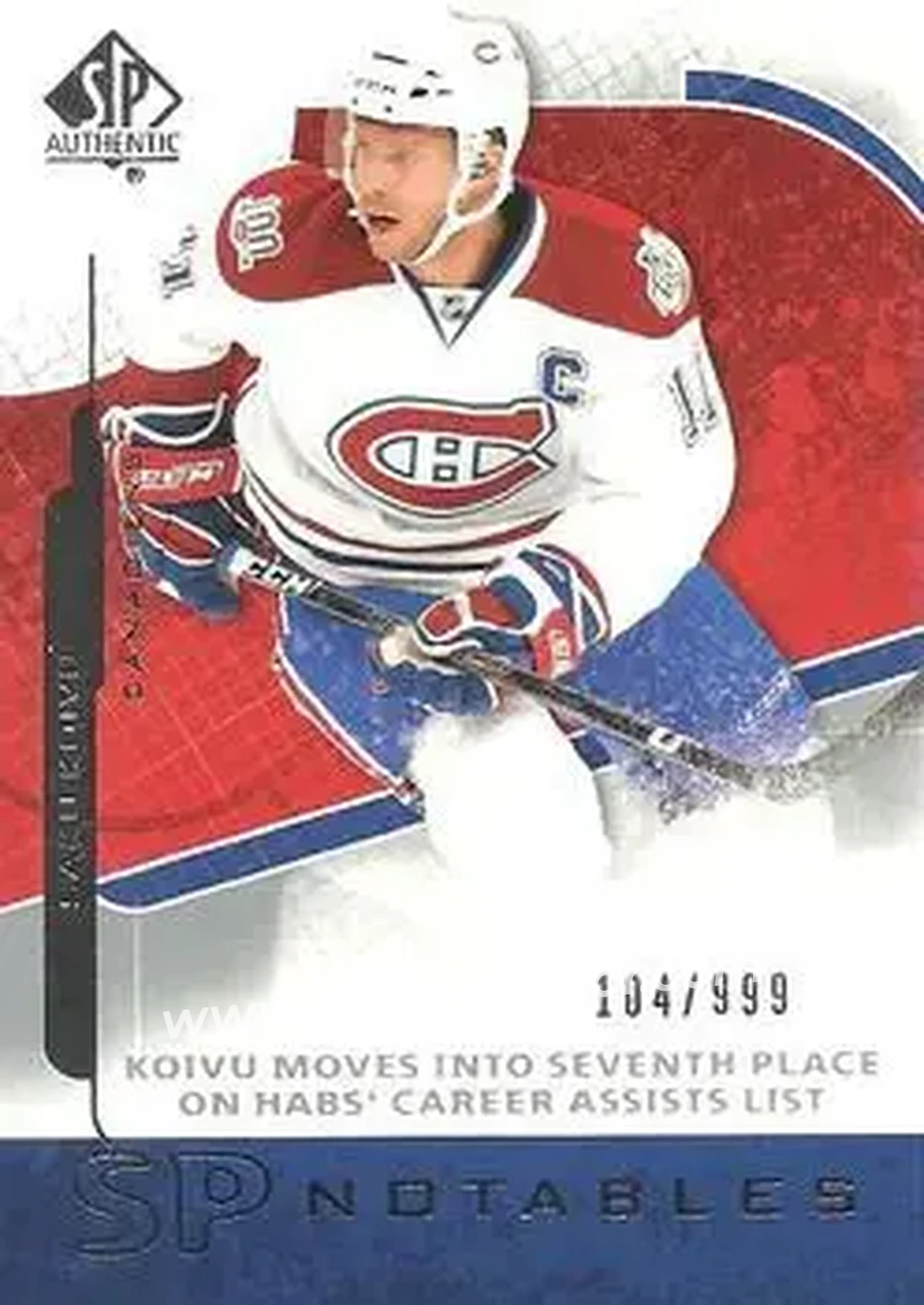 2008-09 SP Authentic #148 - Saku Koivu - Montreal Canadiens - Front