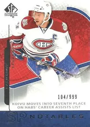 2008-09 SP Authentic #148 - Saku Koivu - Montreal Canadiens