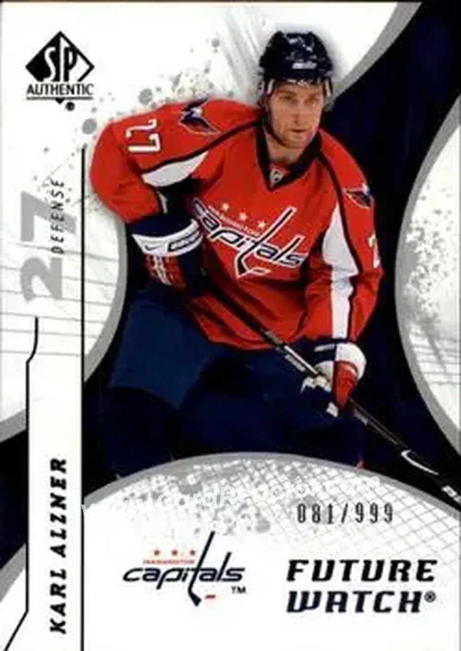 2008-09 SP Authentic #163 - Karl Alzner - Washington Capitals - Front
