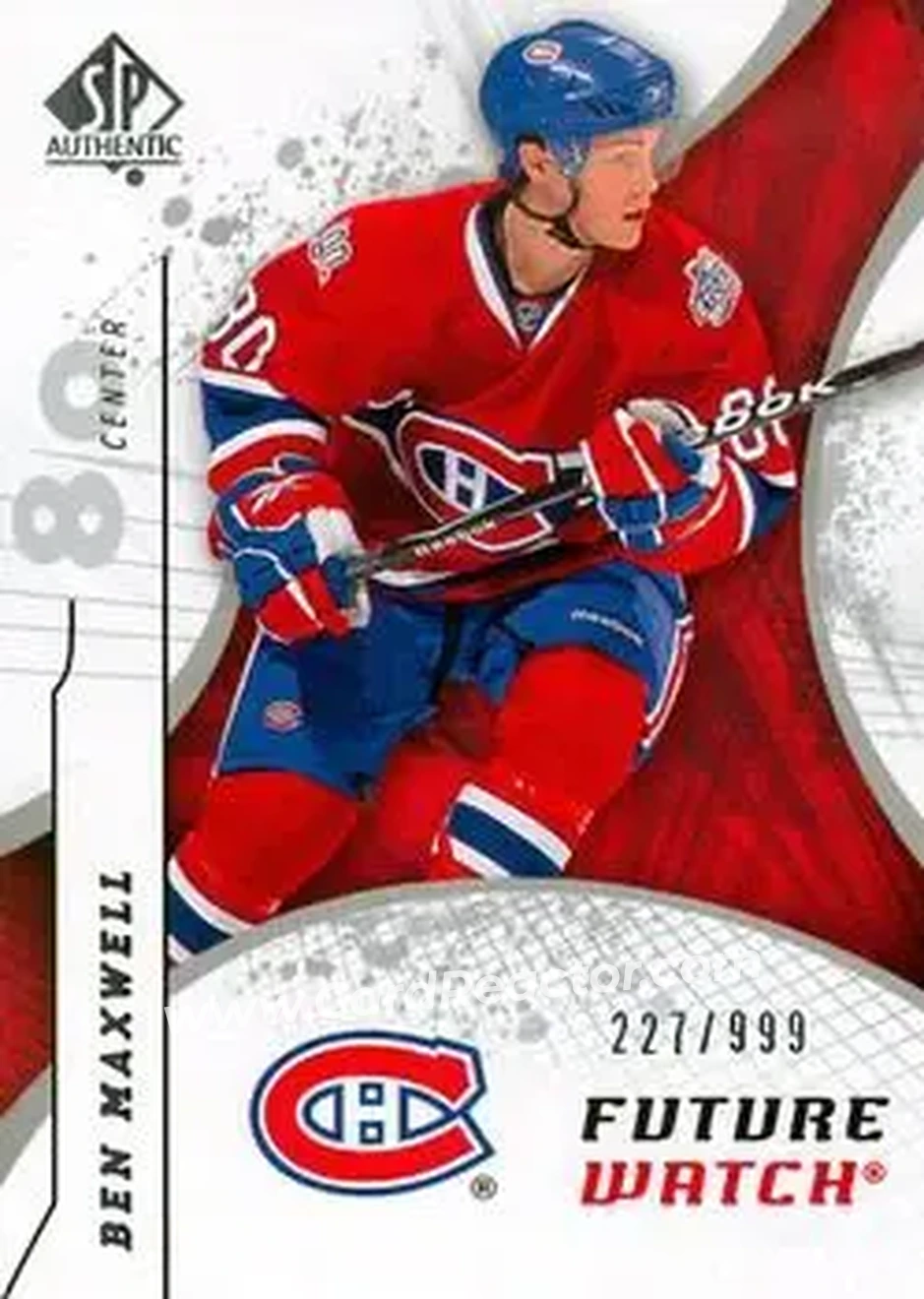 2008-09 SP Authentic #172 - Ben Maxwell - Montreal Canadiens - Front 2008-09 SP Authentic #172 - Ben Maxwell - Montreal Canadiens - Front