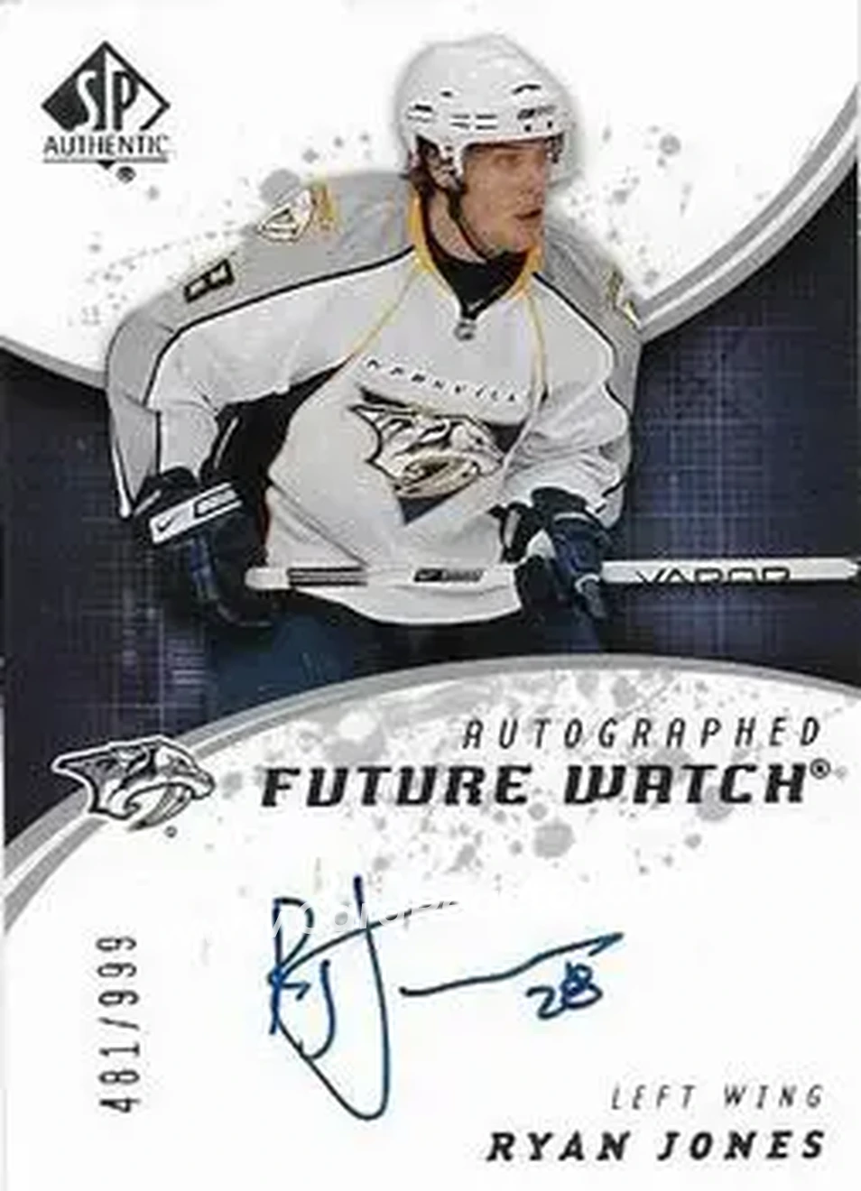 2008-09 SP Authentic #194 - Ryan Jones - Nashville Predators - Front