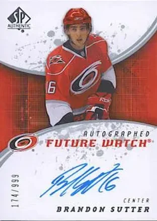 2008-09 SP Authentic #195 - Brandon Sutter - Carolina Hurricanes