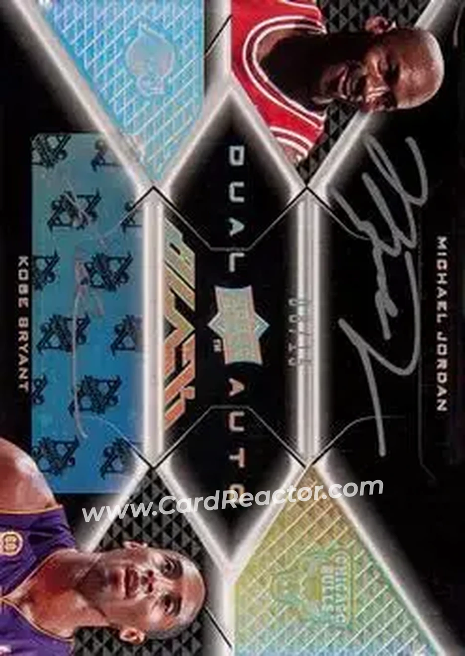 2008-09 UD Black - Dual Autographs #DA-JB - Kobe Bryant - Michael Jordan AU, SN15 - Los Angeles Lakers - Chicago Bulls - Front