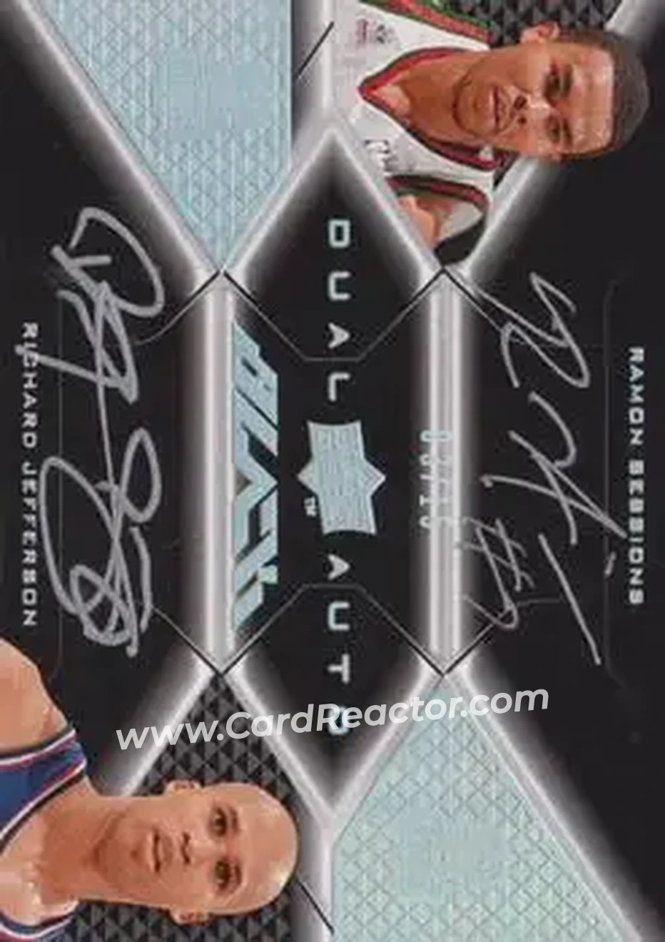 2008-09 UD Black - Dual Autographs #DA-JS - Richard Jefferson - Ramon Sessions AU, SN15 - Milwaukee Bucks - Milwaukee Bucks - Front
