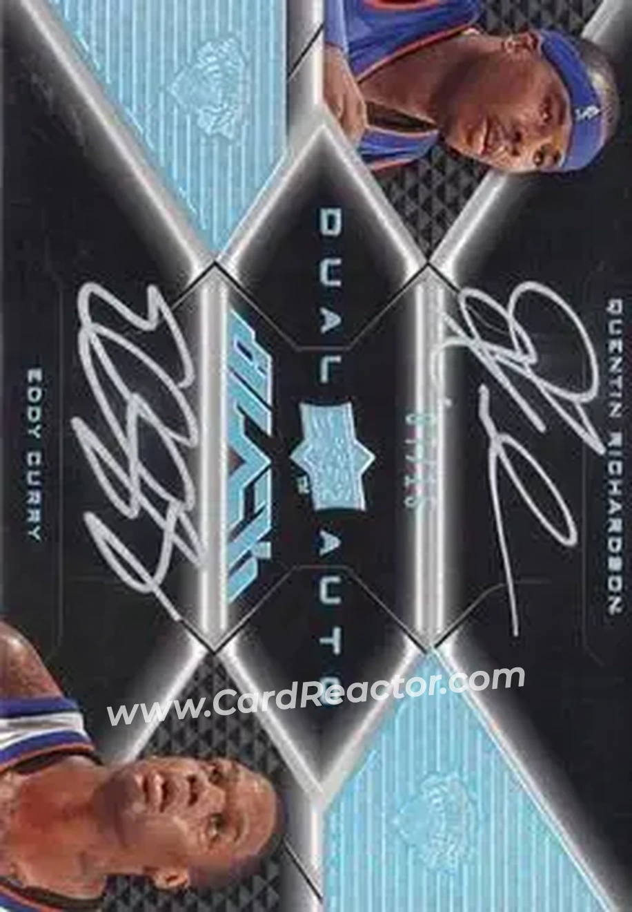 2008-09 UD Black - Dual Autographs #DA-RC - Quentin Richardson - Eddy Curry AU, SN15 - New York Knicks - New York Knicks - Front