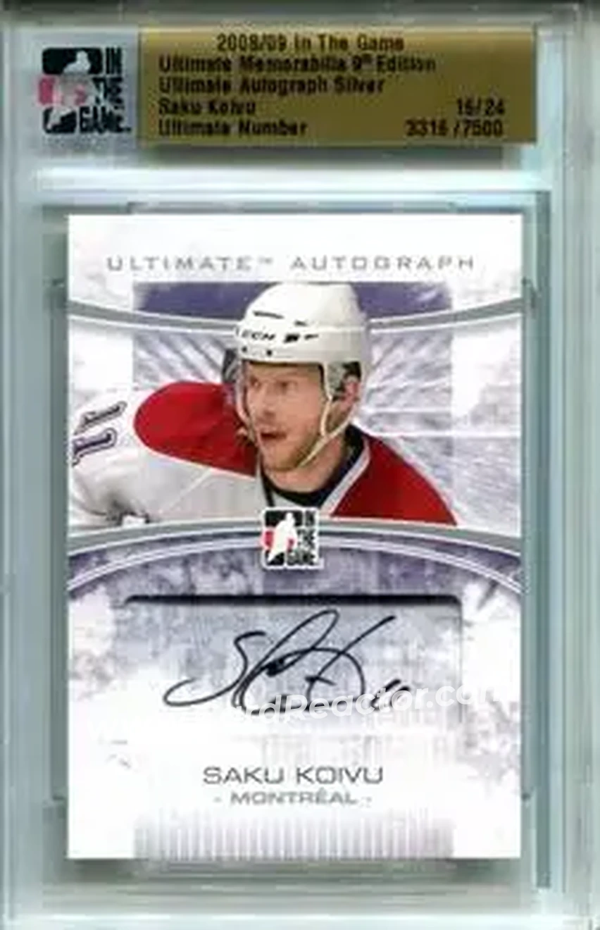 2008-09 In The Game Ultimate Memorabilia - Autographs #NNO - Saku Koivu - Montreal Canadiens - Front
